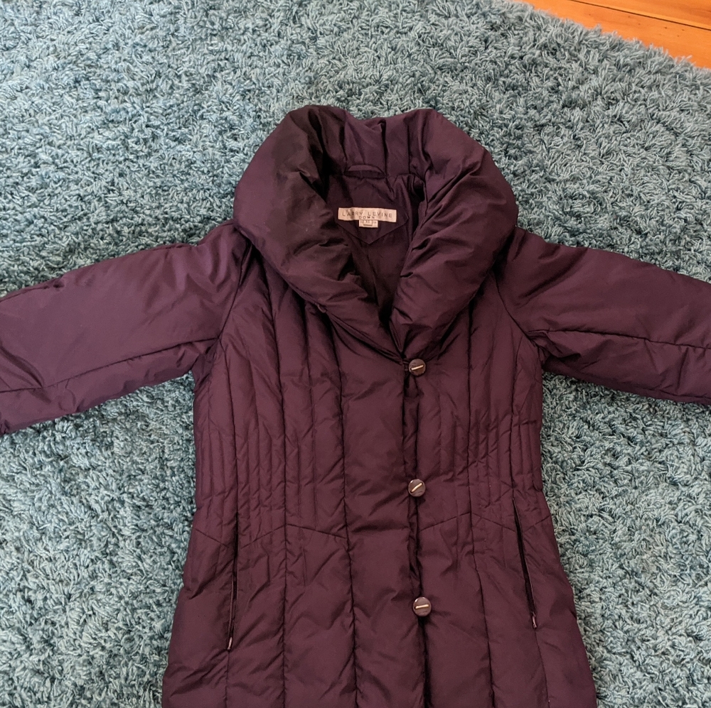 Larry Levine Down Jacket - Cowl neck